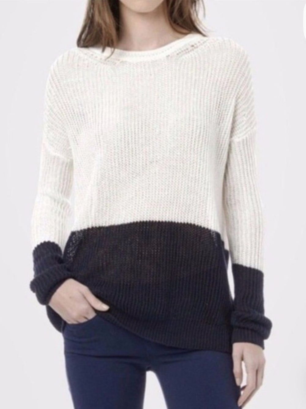Vince Colorblock Lightweight Knit Sweater Tee Top | Small